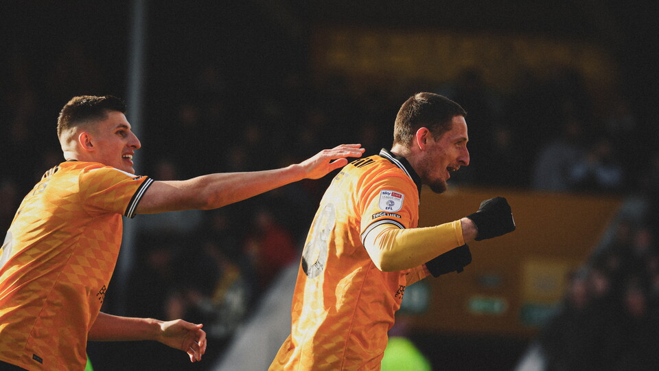 Ryan Loft celebrates vs Mansfield Town