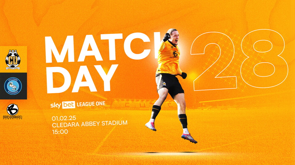 Matchday graphic for Cambridge United vs Wycombe Wanderers