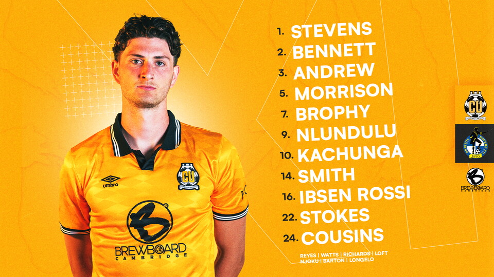 Team News graphic for Cambridge United vs Bristol Rovers