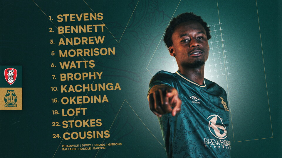 Team News graphic for Rotherham United vs Cambridge United