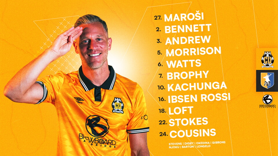 Team News graphic for Cambridge United vs Mansfield Town