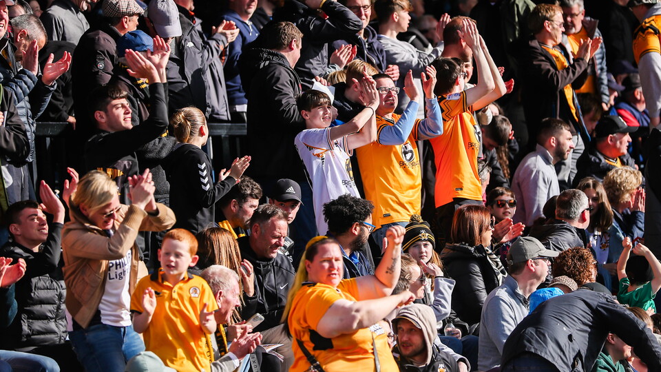 Supporters at the Cledara Abbey Stadium