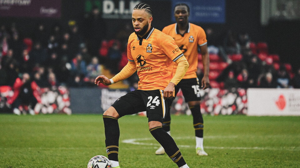 Jordan Cousiuns in action vs Lincoln City