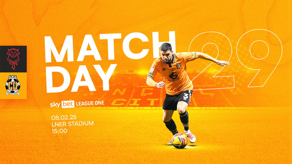 Matchday graphic for Lincoln City vs Cambridge United
