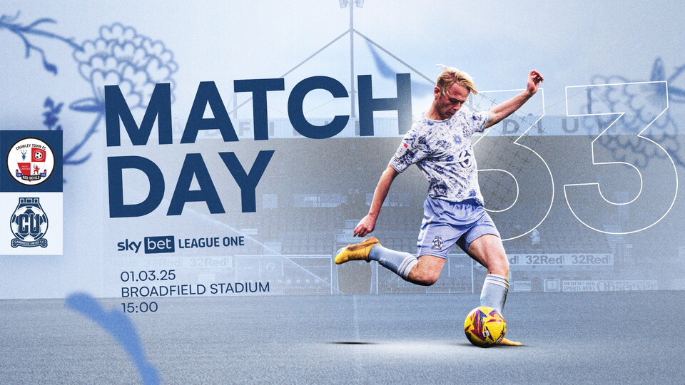 Matchday graphic for Crawley vs Cambridge United