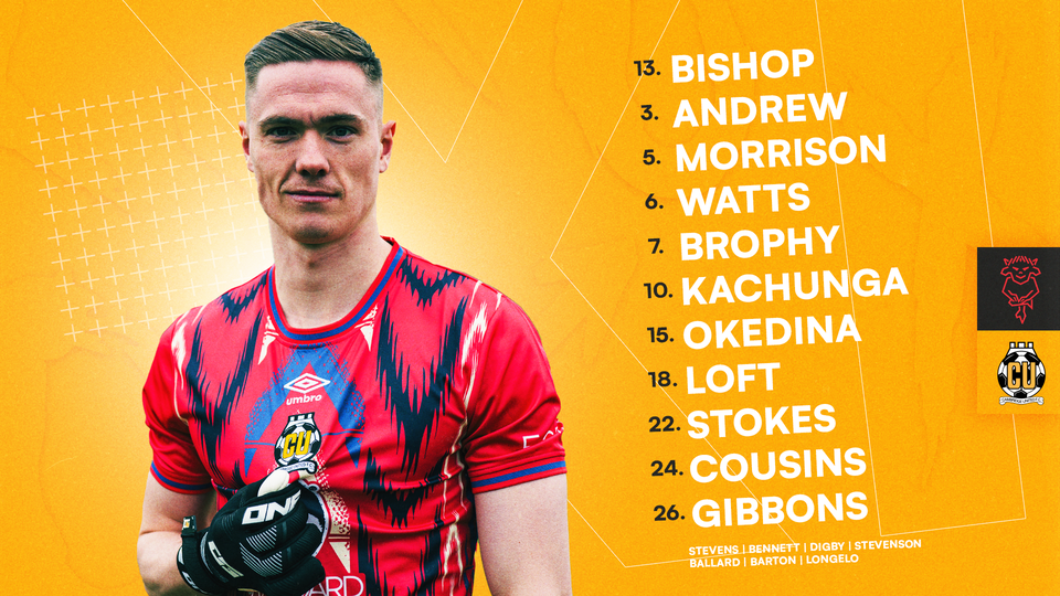Team News graphic for Lincoln City vs Cambridge United