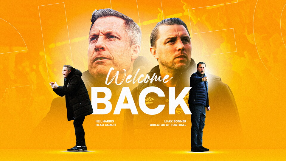 Welcome back graphic for Neil Harris & Mark Bonner