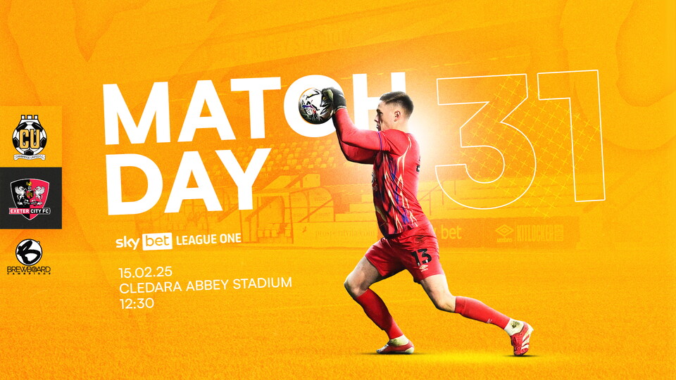 Matchday graphic for Cambridge United vs Exeter City