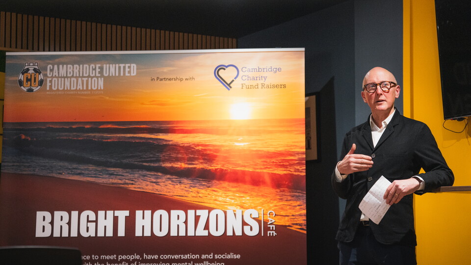 Godric Smith speaks at Bright Horizons Cafe launch event