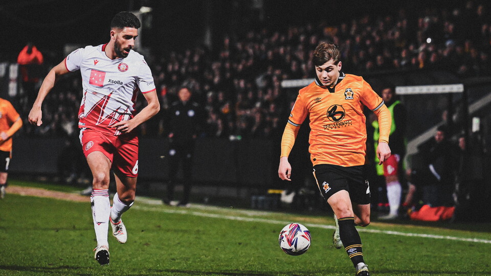 Josh Stokes in action vs Stevenage