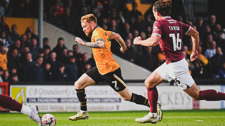 James Brophy in action against Northampton