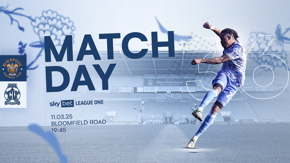 Matchday graphic for Blackpool vs Cambridge United