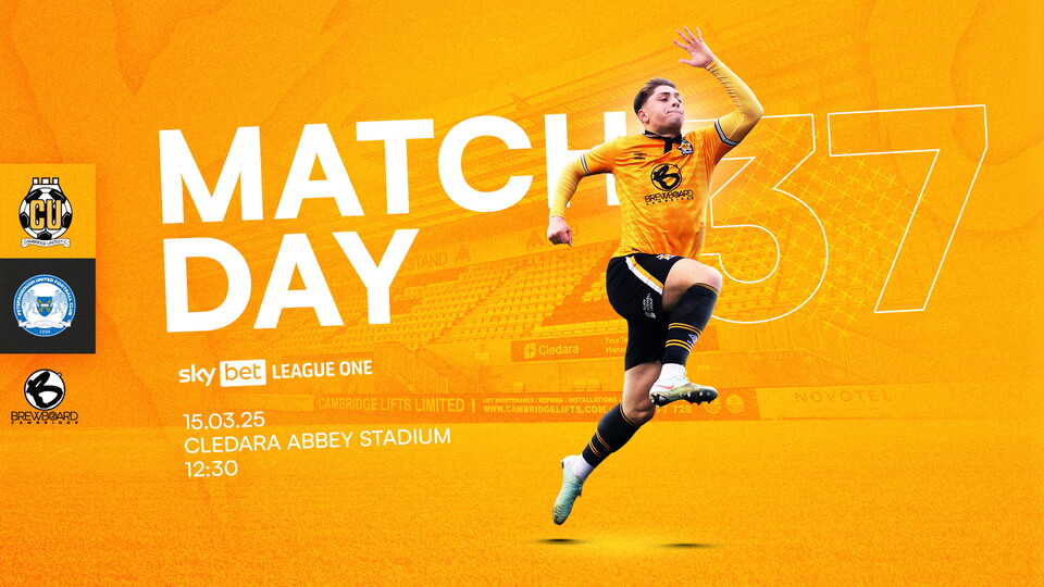 Matchday graphic for Cambridge United vs Peterborough United