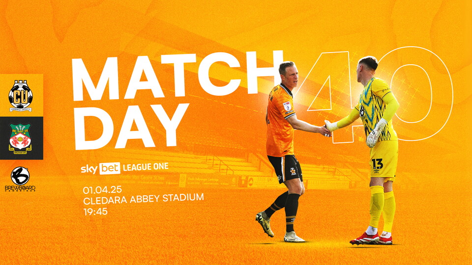 Matchday graphic for game against Wrexham