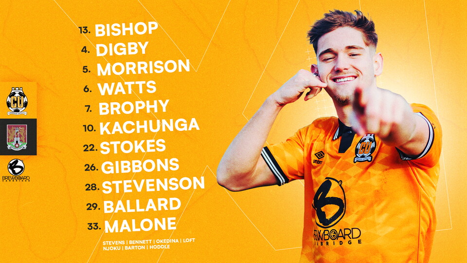 Team News graphic for Cambridge United vs Northampton Town