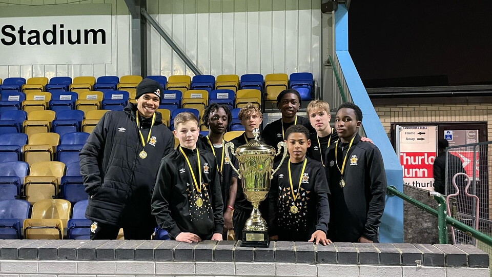 Mamadou Jobe with Academy players