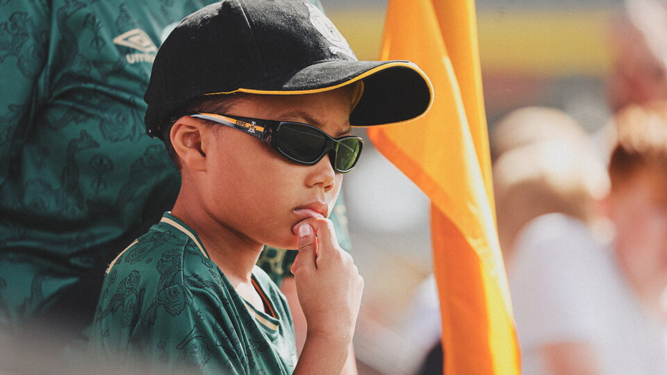 A young fan at the Cledara Abbey Stadium