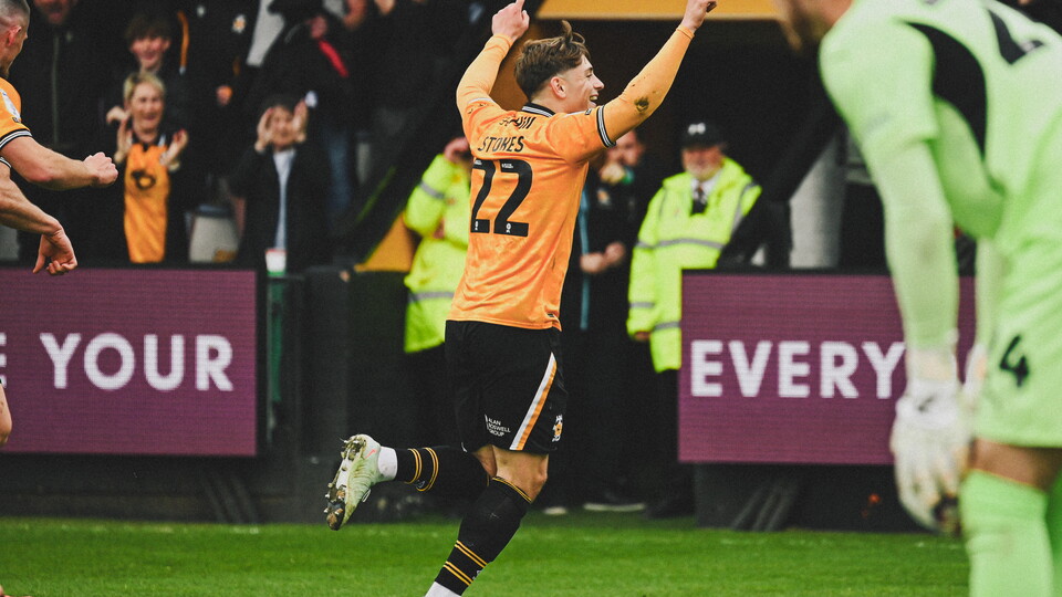 Josh Stokes celebrates vs Leyton Orient