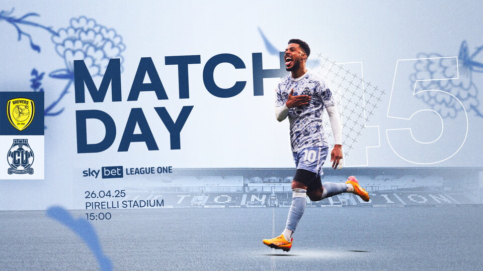 Matchday graphic for Burton Albion vs Cambridge United