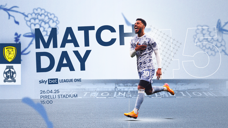 Matchday graphic for Burton Albion vs Cambridge United
