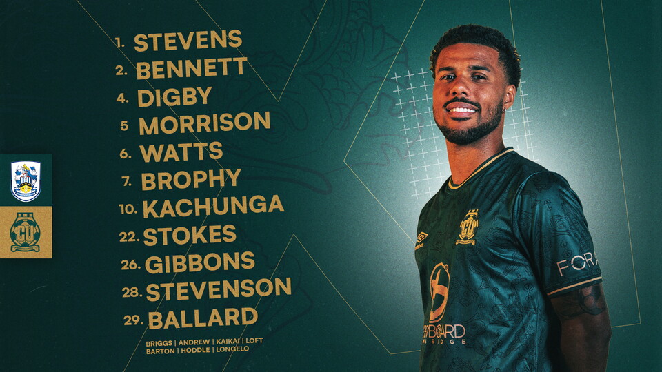 Team News graphic for Huddersfield Town vs Cambridge United