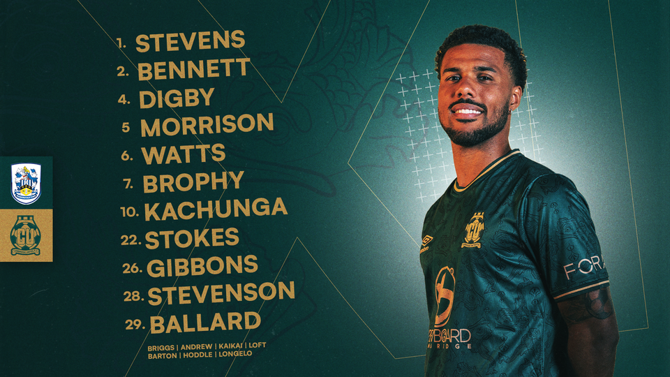 Team News graphic for Huddersfield Town vs Cambridge United