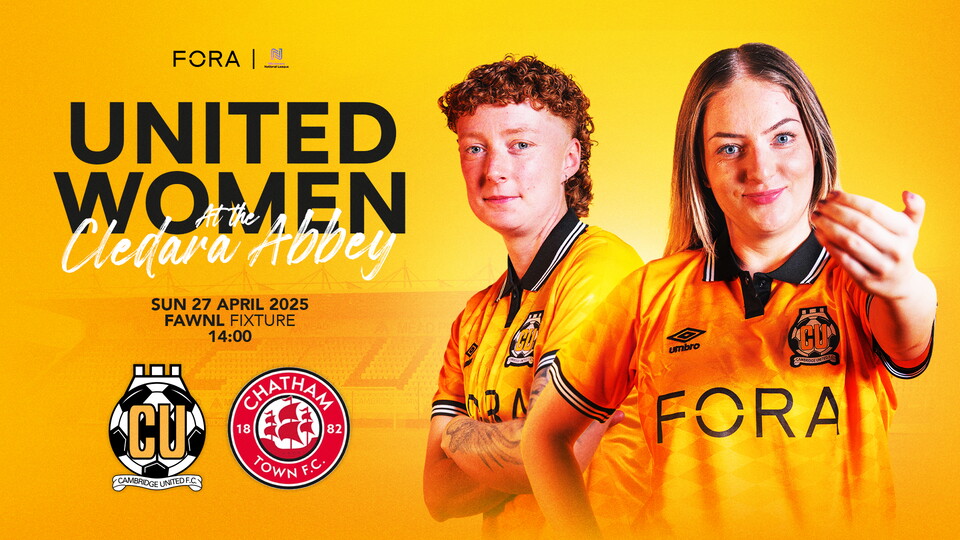 Graphic promoting Cambridge United Women game