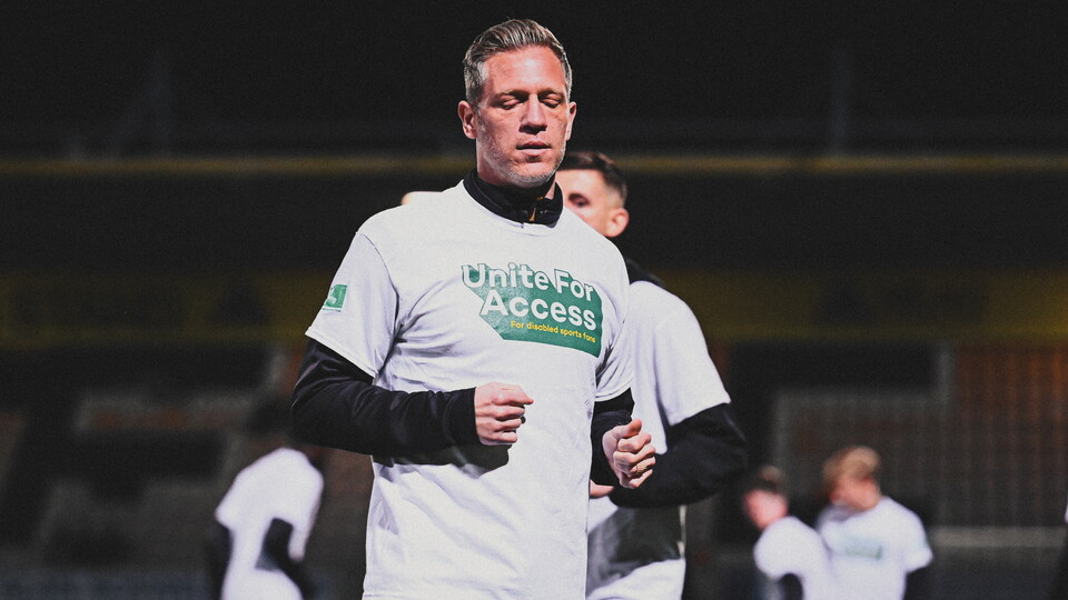 Michael Morrison warming up