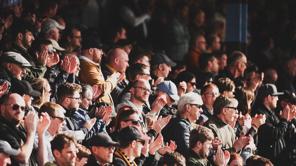 Fans at the Cledara Abbey Stadium 
