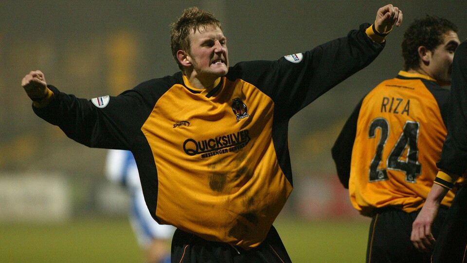 Tom Youngs celebrates a goal