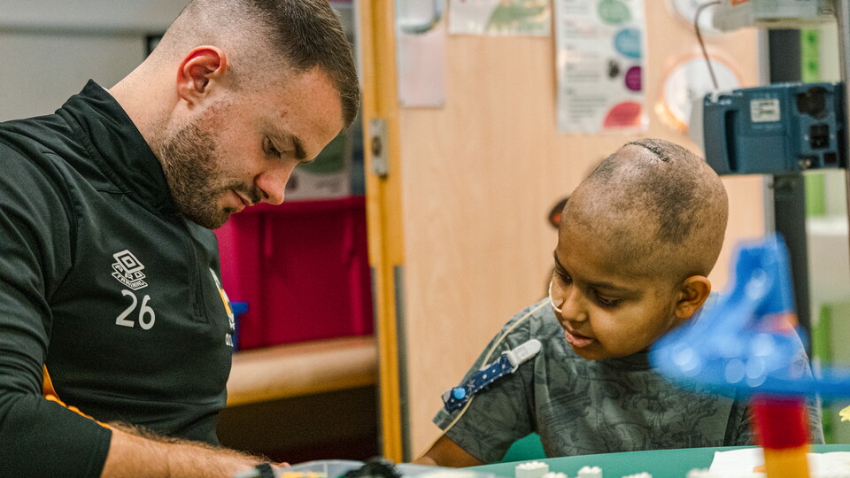 James Gibbons on a visit to Addebrooke's Hospital