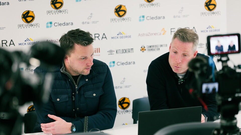 Mark Bonne and Neil Harris talk to the press