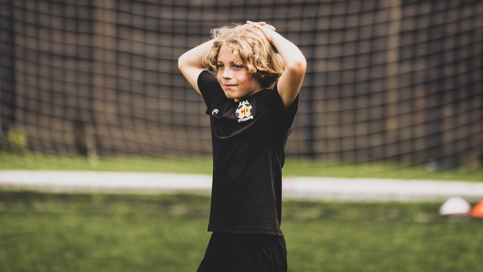 A young player at a Soccer Camp