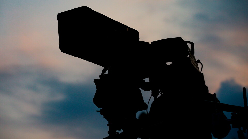 Sky Sports camera at the Cledara Abbey Stadium