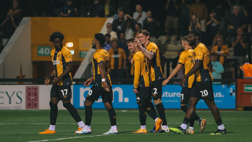 Cambridge United players celebrate