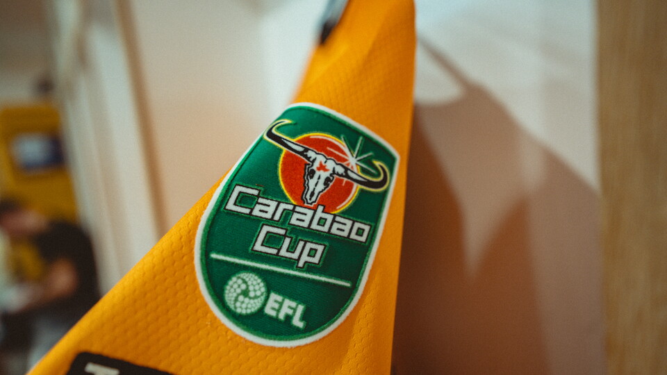 A close up of United's Carabao Cup shirt