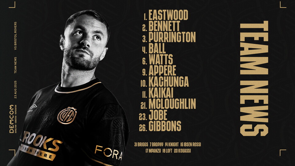 Team News graphic for Bristol Rovers vs Cambridge United