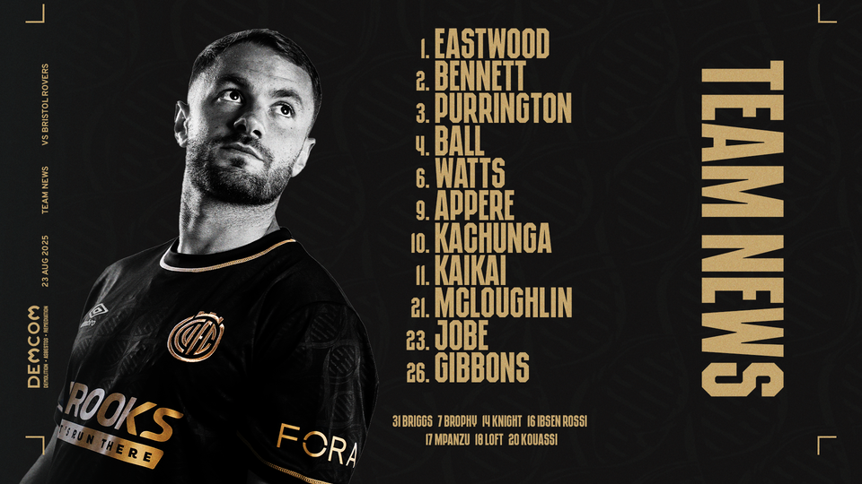 Team News graphic for Bristol Rovers vs Cambridge United