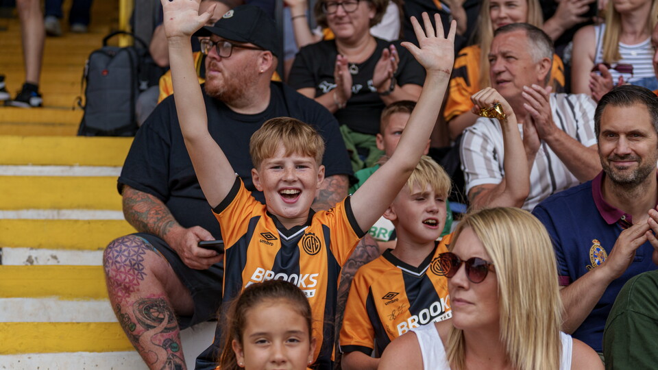 Young fans at the Cledara Abbey Stadium