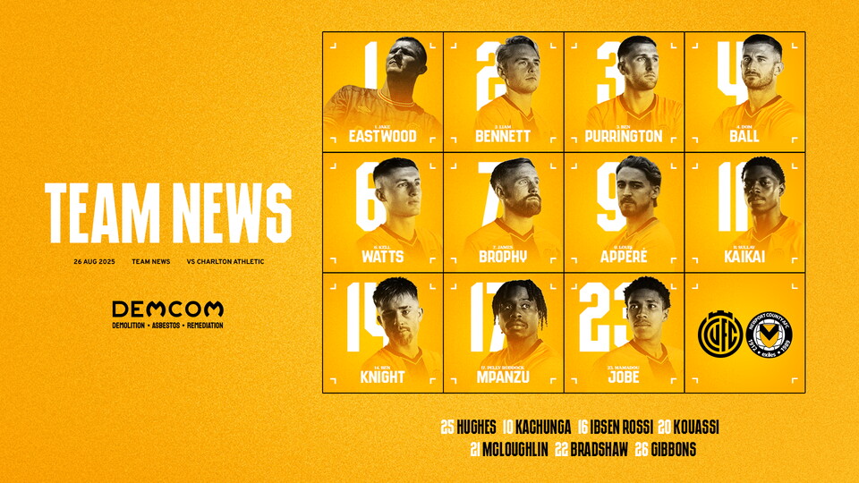 Team News graphic for Cambridge United vs Newport County