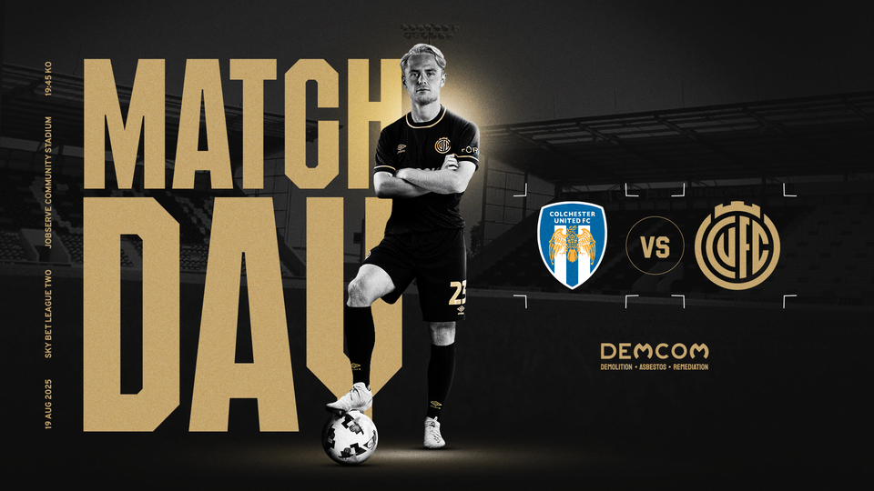 Matchday graphic for Colchester United vs Cambridge United