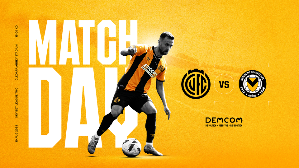 Matchday graphic for Cambridge United vs Newport County