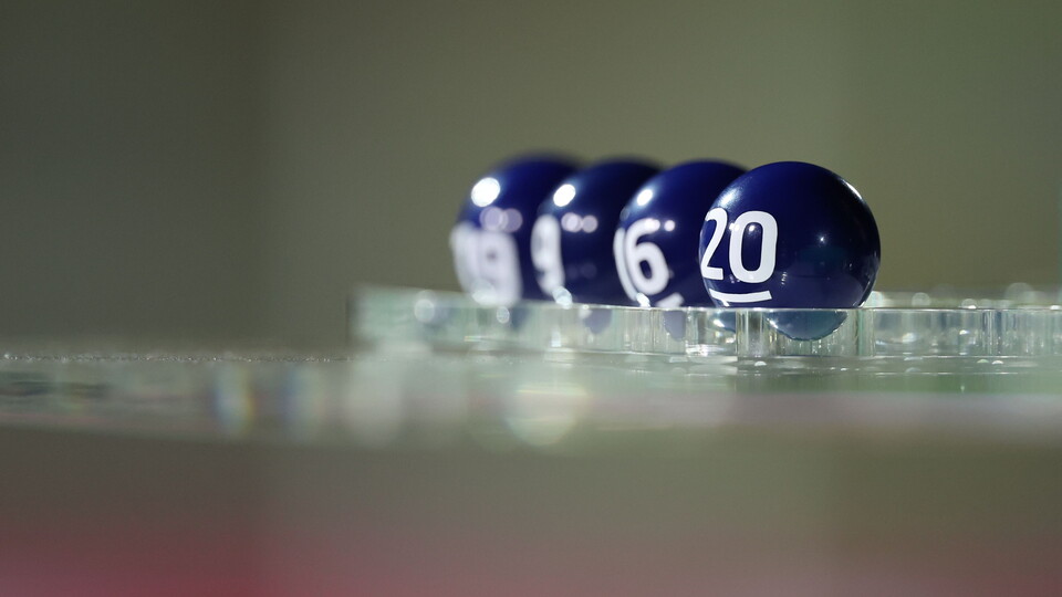 A close up of the Carabao Cup draw balls