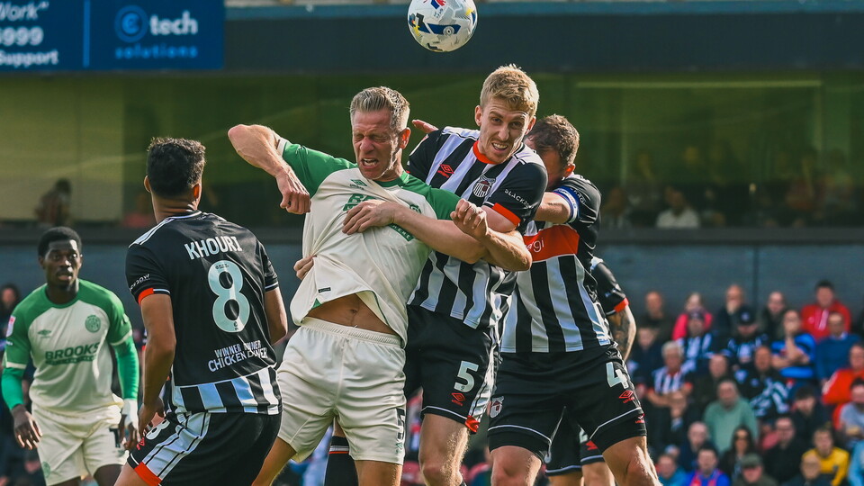 Match action against Grimsby