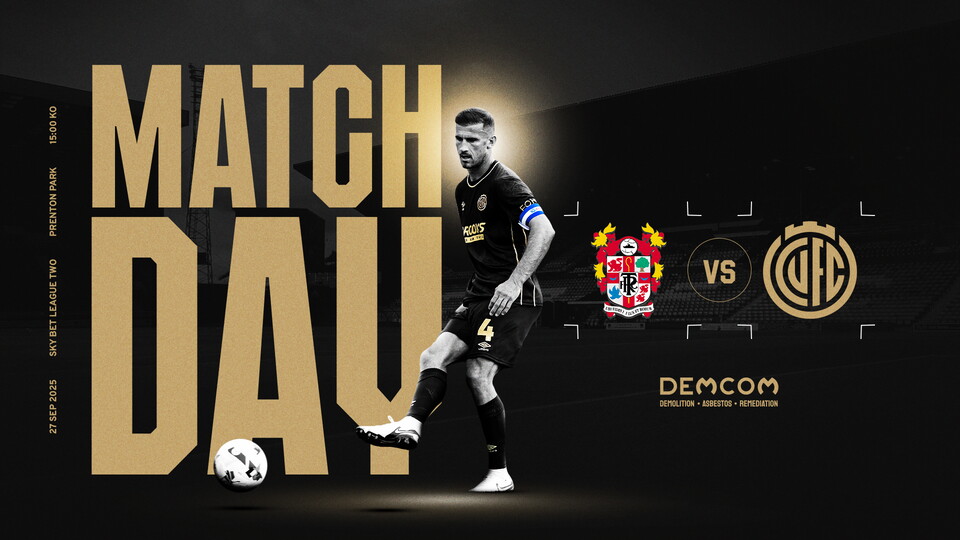 Matchday graphic for Tranmere game