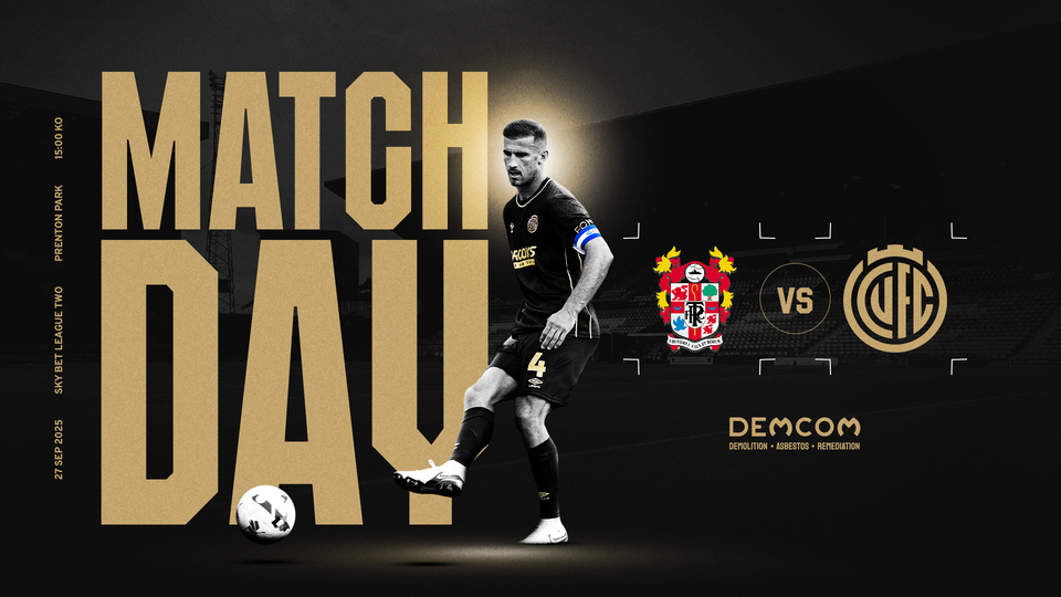 Matchday graphic for Tranmere game