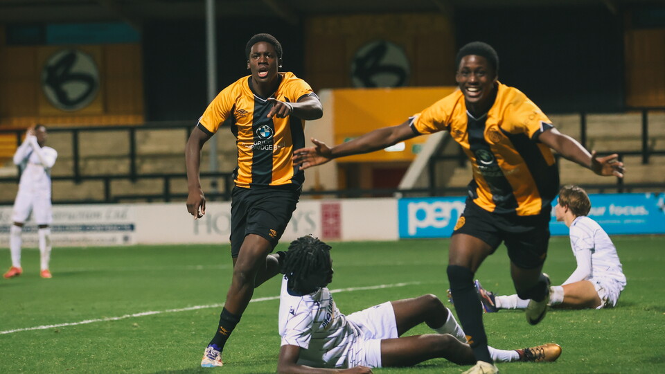 Daniel Efobi celebrates