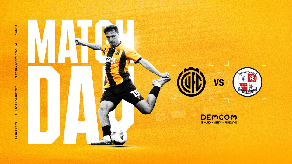 Matchday graphic for Cambridge United vs Crawley