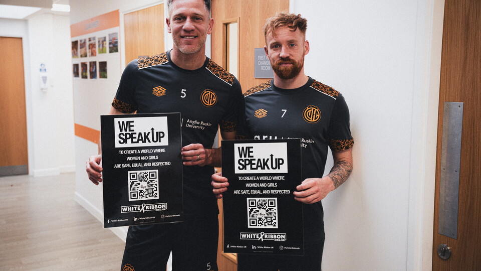 Michael Morrison and James Brophy supporting White Ribbon
