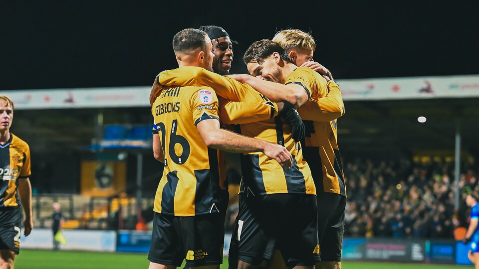 Cambridge United players celebrate